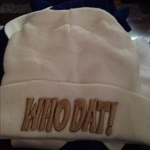 NWOT “WHO DAT” Fleur de Lis knit cap, Unisex
